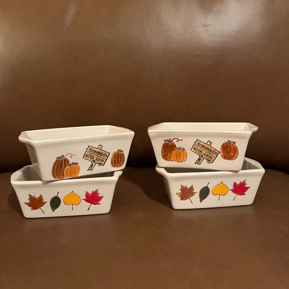 Nantucket Mini Ceramic Baking Loaf Dishes